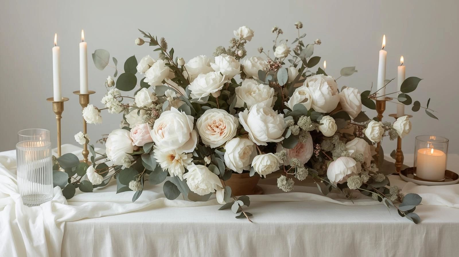 pantones color of the year cloud white wedding tablescape