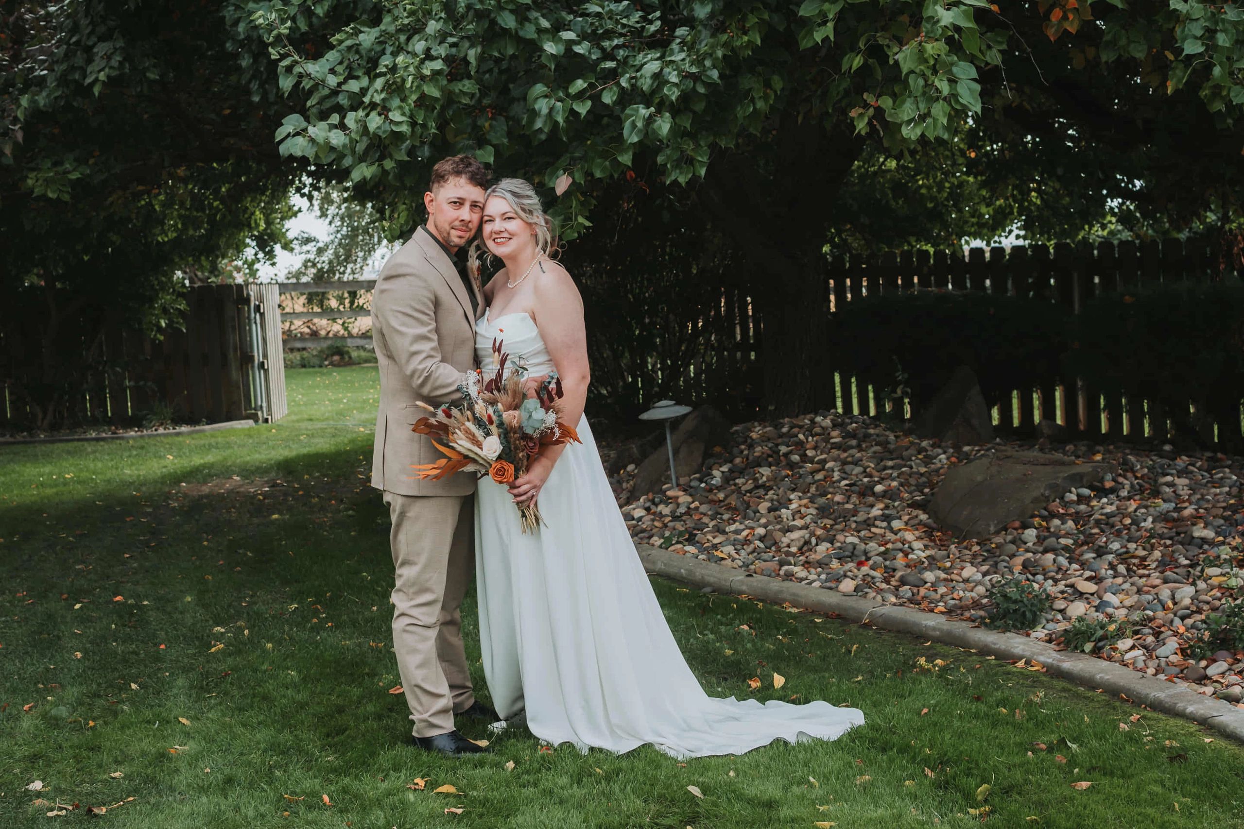 beautiful couple in stone ridge estates wedding venue gardens