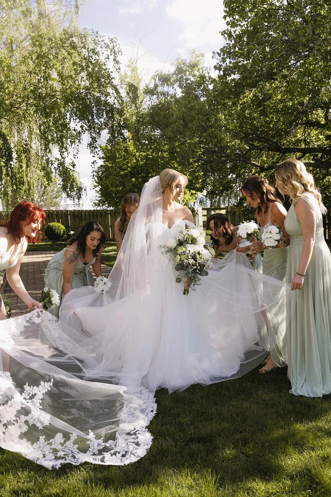 beautiful bride in gardens at stone ridge estates wedding venue pasco washington