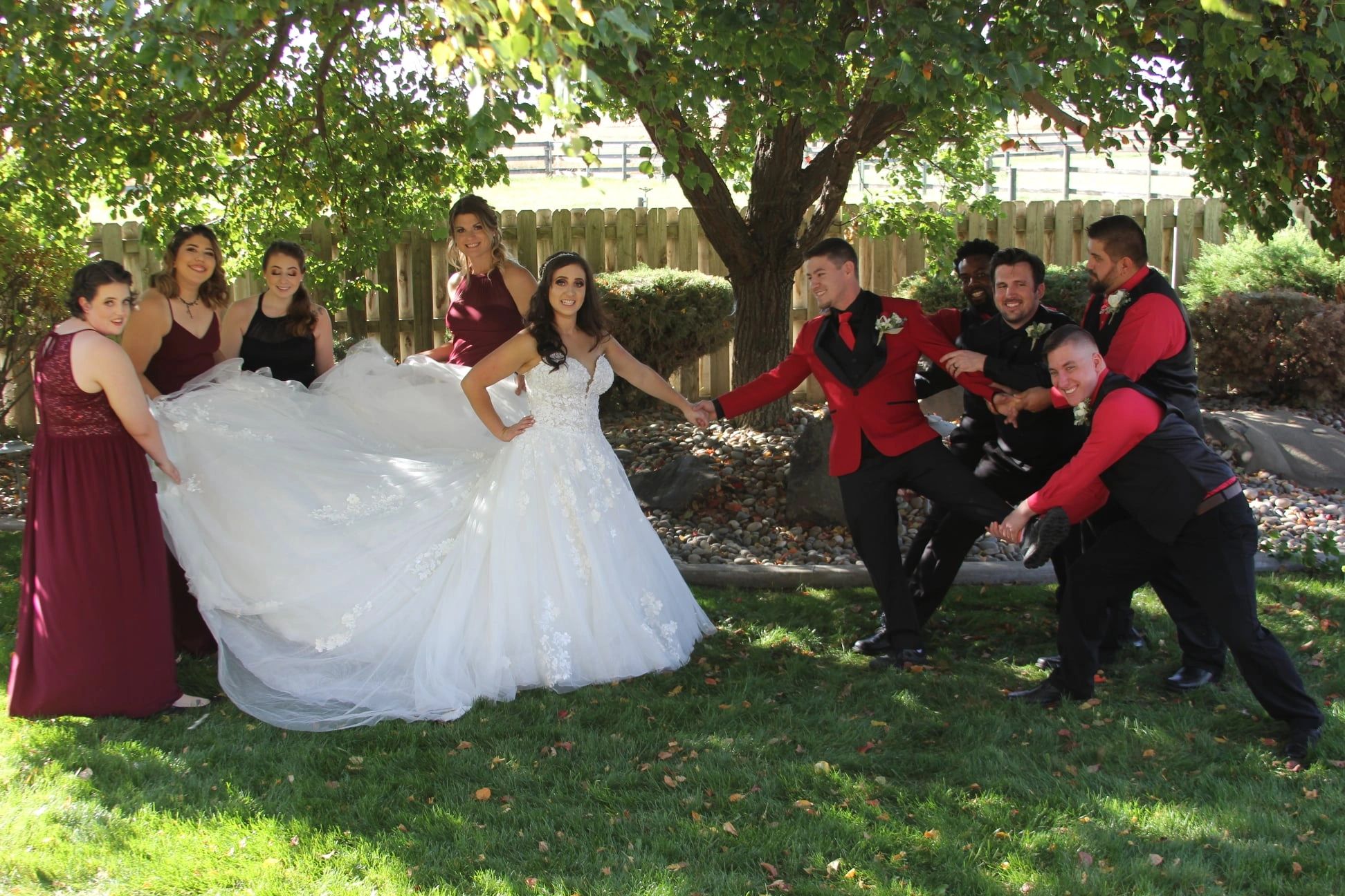 wedding couple enjoying stone ridge estates gardens in pasco washington