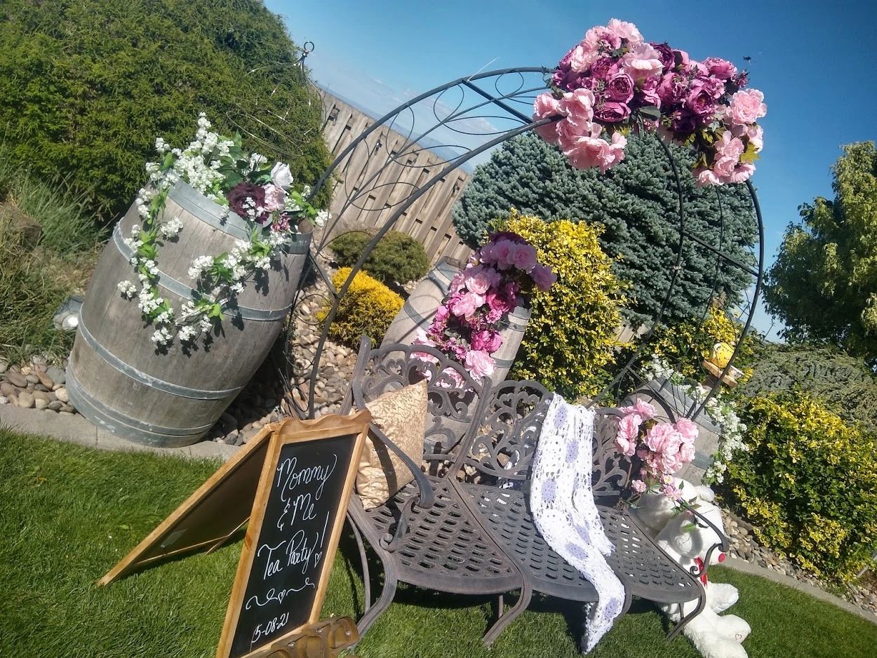 A playful photo station at the annual Stone Ridge Tea Party